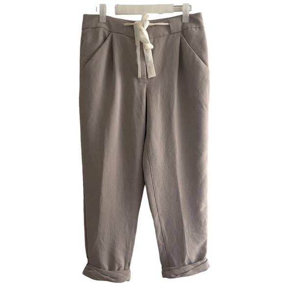 ARITZIA WILFRED The Allant Pant-crème color drawstring jogger LINEN | size 4 - Picture 2 of 6
